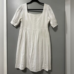 White Square Neck Mini Dress